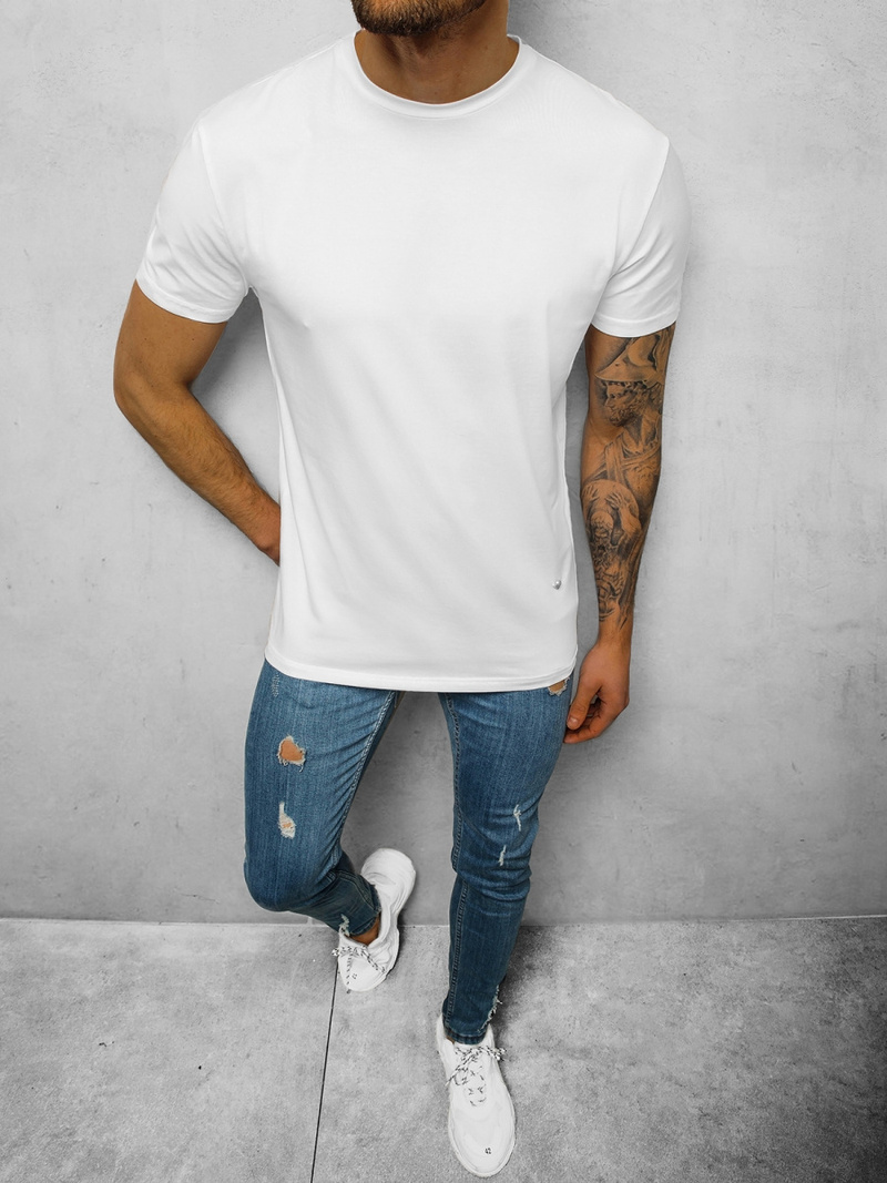 Tricou bărbați alb OZONEE NB/3001