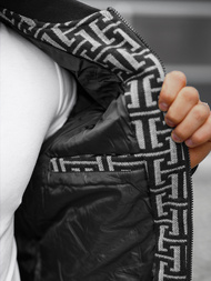 Jachetă bărbați neagră-gri OZONEE O/3A55