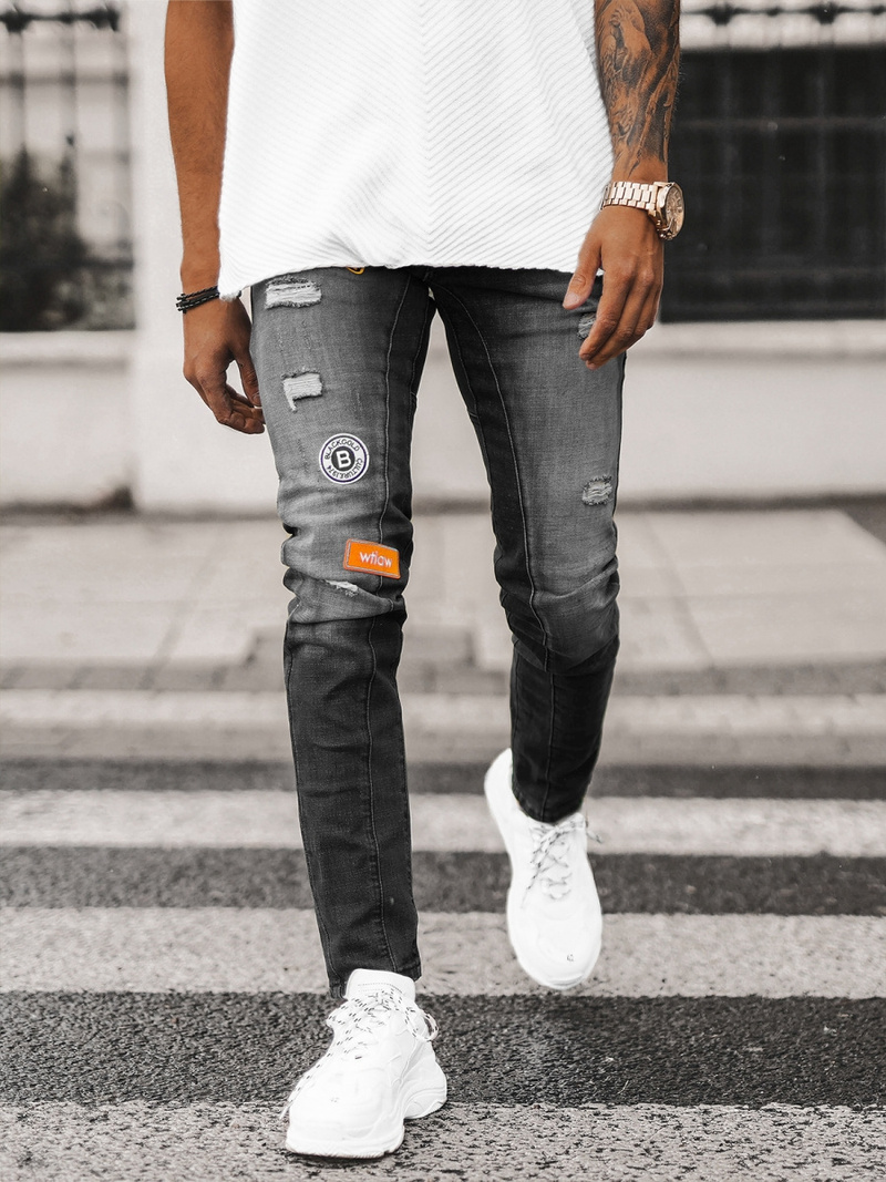 Blugi bărbaţi negri OZONEE NB/MP0047NZ