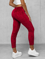 Pantaloni de trening femei din catifea bordo OZONEE JS/92K521/35