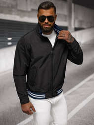 Jachetă de primăvară bărbați neagră OZONEE JS/5M3101/392Z