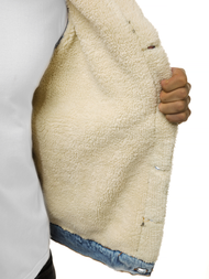 Jachetă de blugi bărbați albastră deschis OZONEE BN/5940