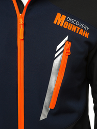 Jachetă softshell bărbați neagră-bleumarin OZONEE JS/HH022/1A