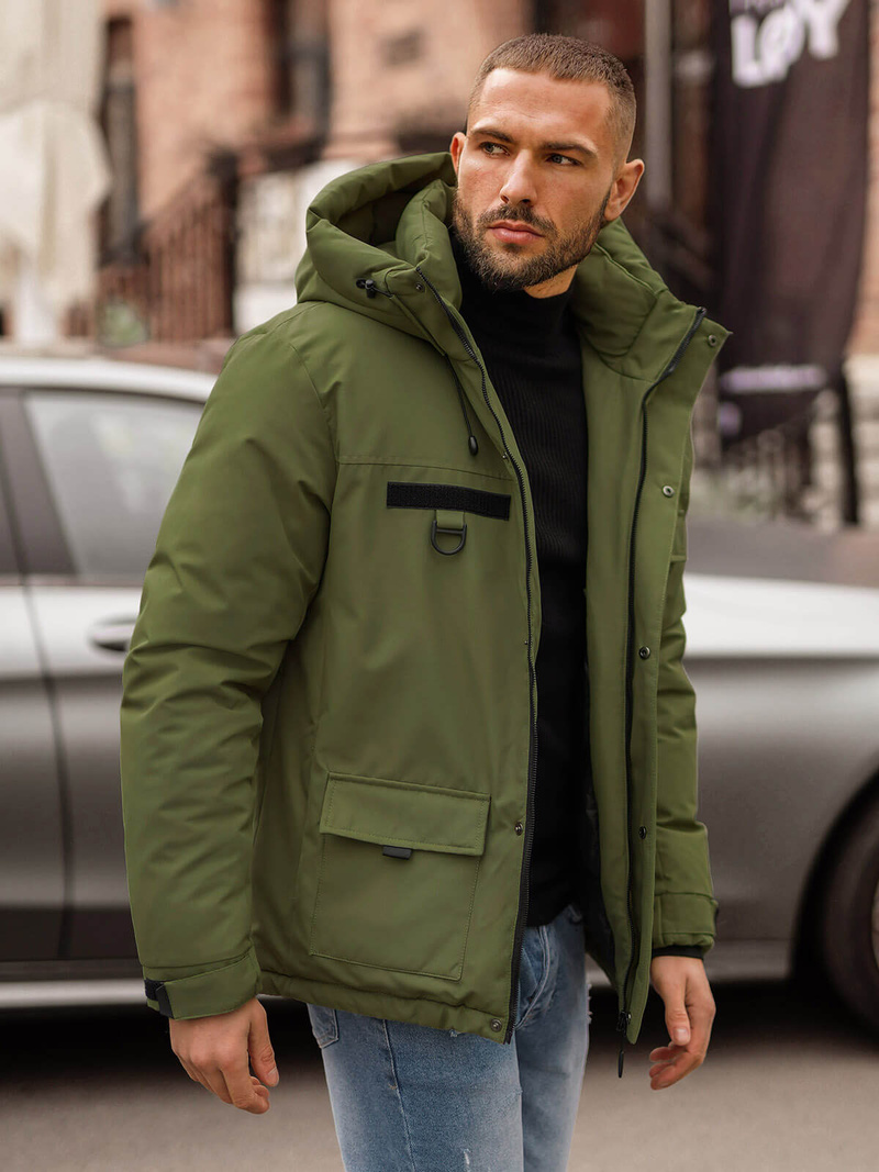 Geacă de iarnă parka bărbați kaki OZONEE JS/31M5018Z