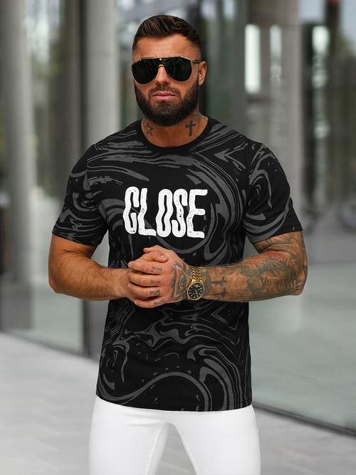 Tricou bărbați negri OZONEE O/MPO3470