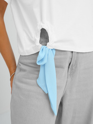 Tricou femei albi-albastru OZONEE JS/RJ77247