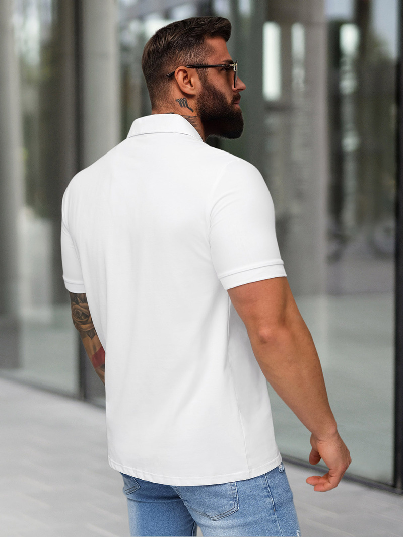 Tricou polo bărbați alb OZONEE NB/MT3124
