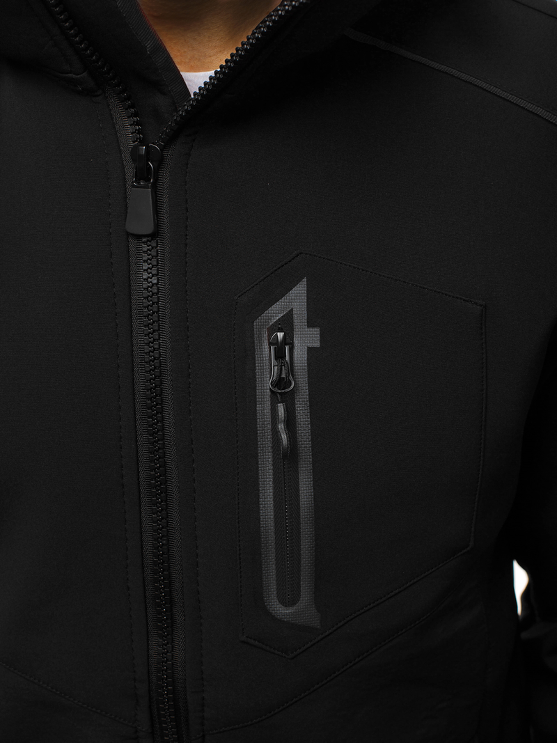 Jachetă bărbați SOFTSHELL neagră OZONEE GE/12259Z