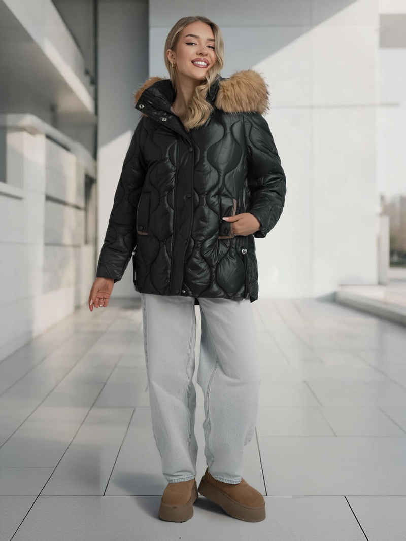 Geacă de femei neagra OZONEE O/5M3226/392Z