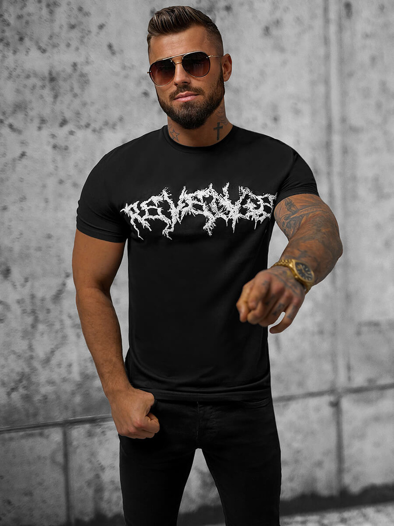 Tricou bărbați negru OZONEE NB/MT3027