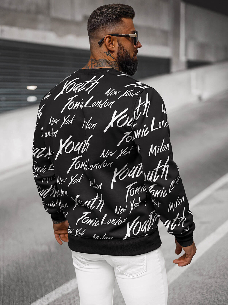 Bluză bărbați neagră OZONEE JS/8B1189/3