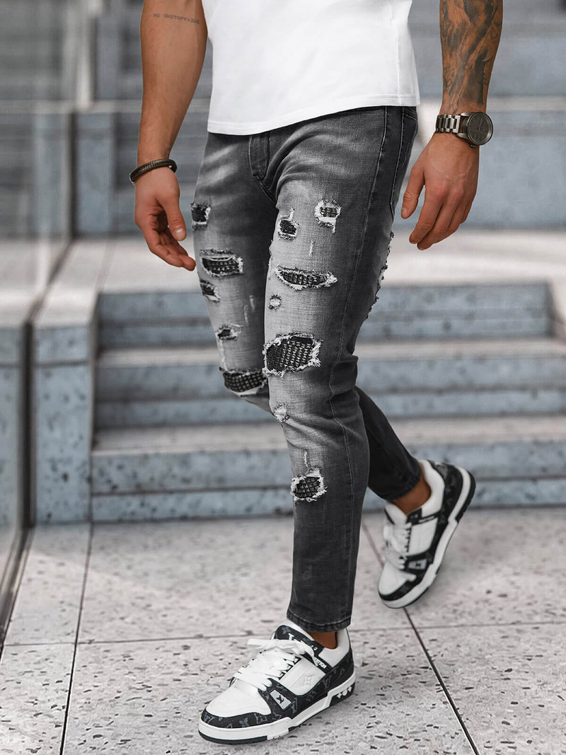 Blugi bărbaţi negri OZONEE NB/MP0152N