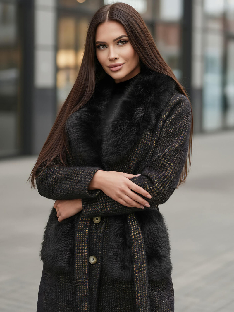 Palton de dama negru OZONEE JS/53M5200/1Z