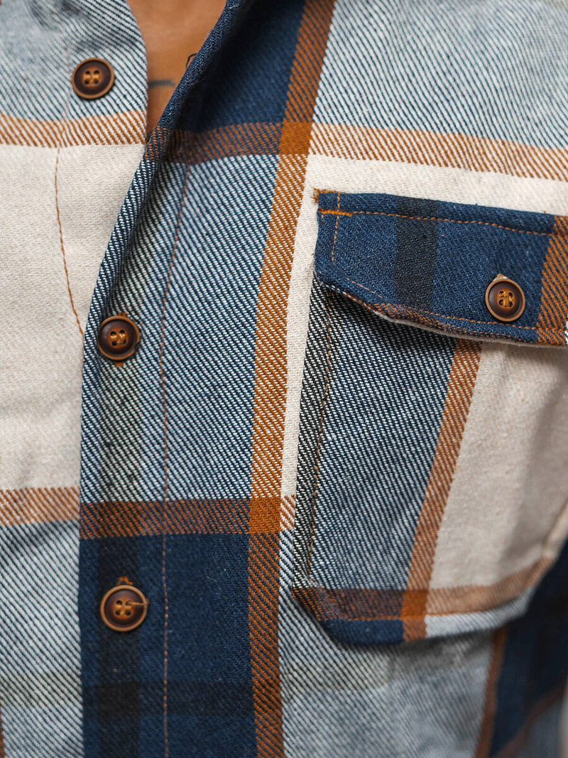 Cămașă bărbați albastru marin OZONEE NB/MC727B