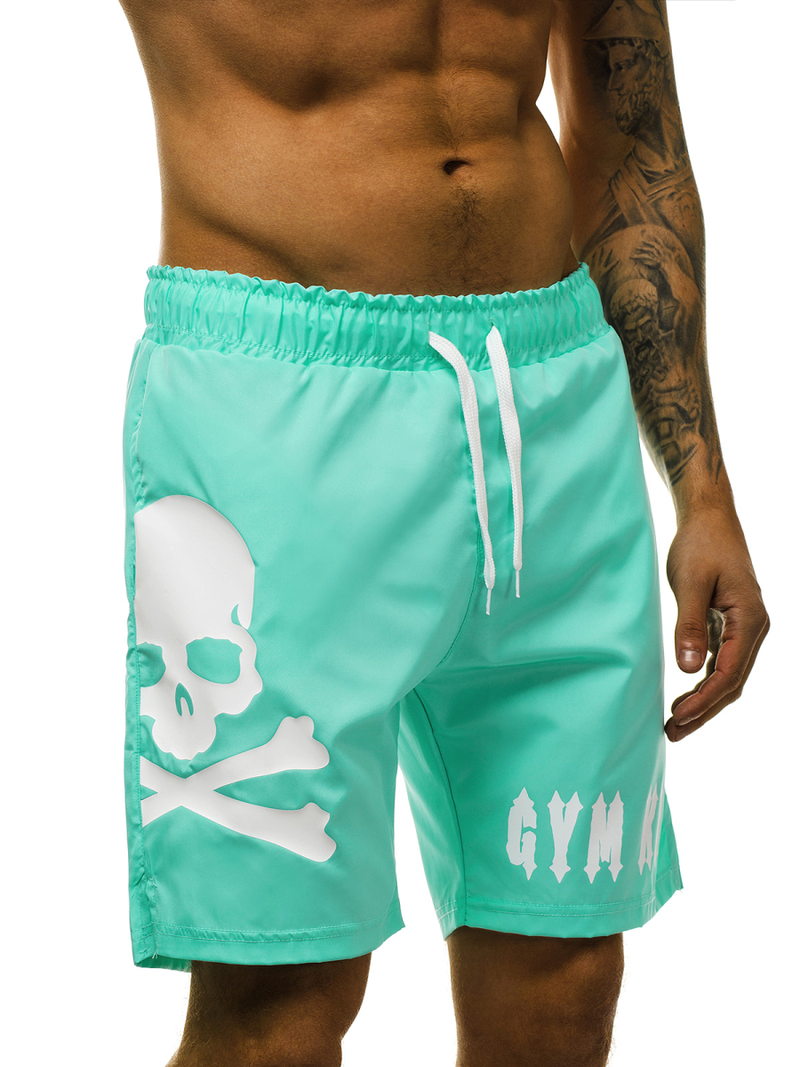 Pantaloni scurti de baie bărbați verde-mentă OZONEE O/1011