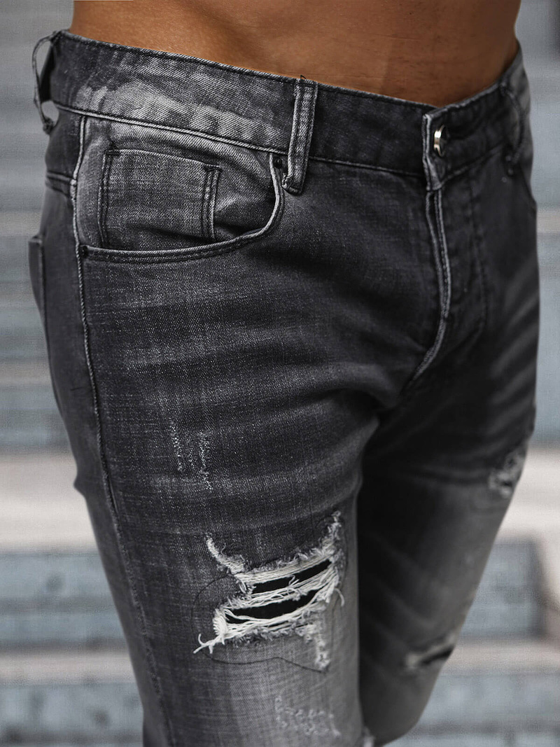 Blugi bărbaţi negri OZONEE NB/MP0075N