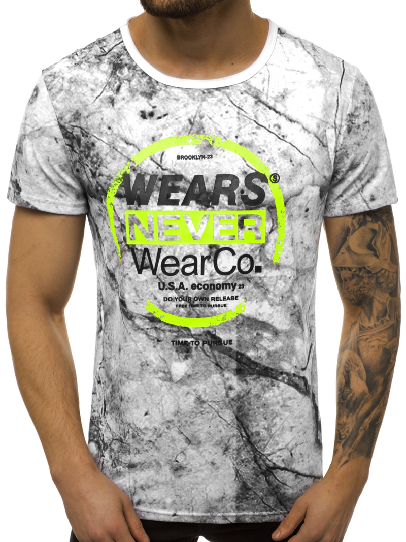 Tricou bărbați alb OZONEE JS/SS10925