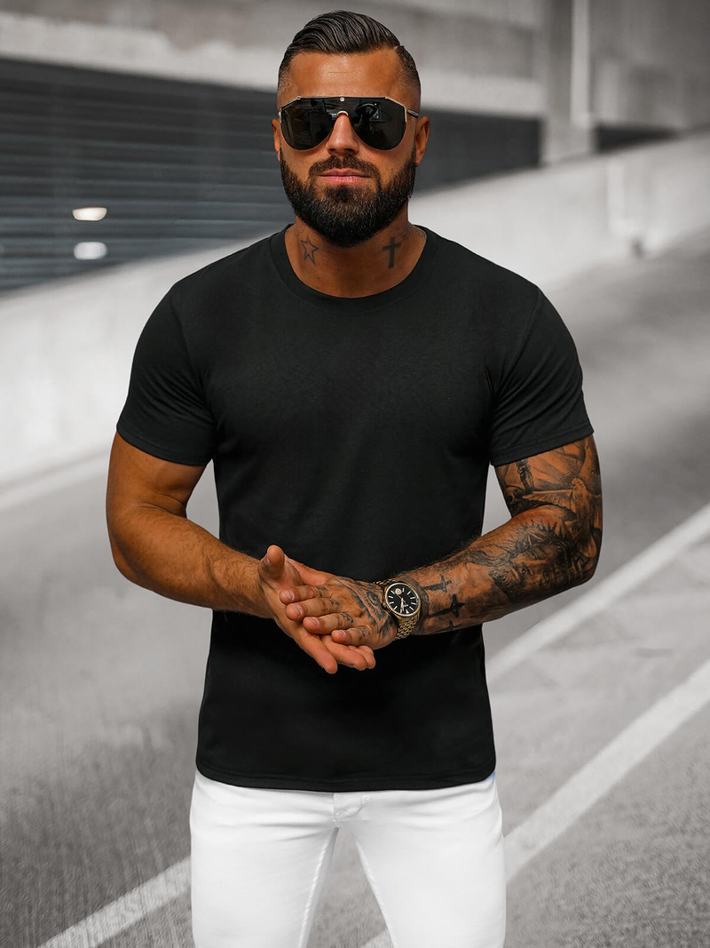Tricou bărbați negru OZONEE O/T1278/3