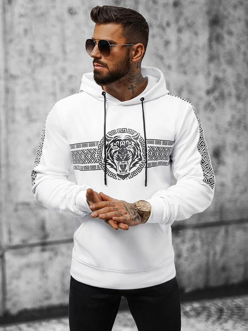 Hanorac bărbați alb OZONEE JS/8B996/1