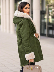 Geacă de iarnă damă verde OZONEE JS/M763/136Z