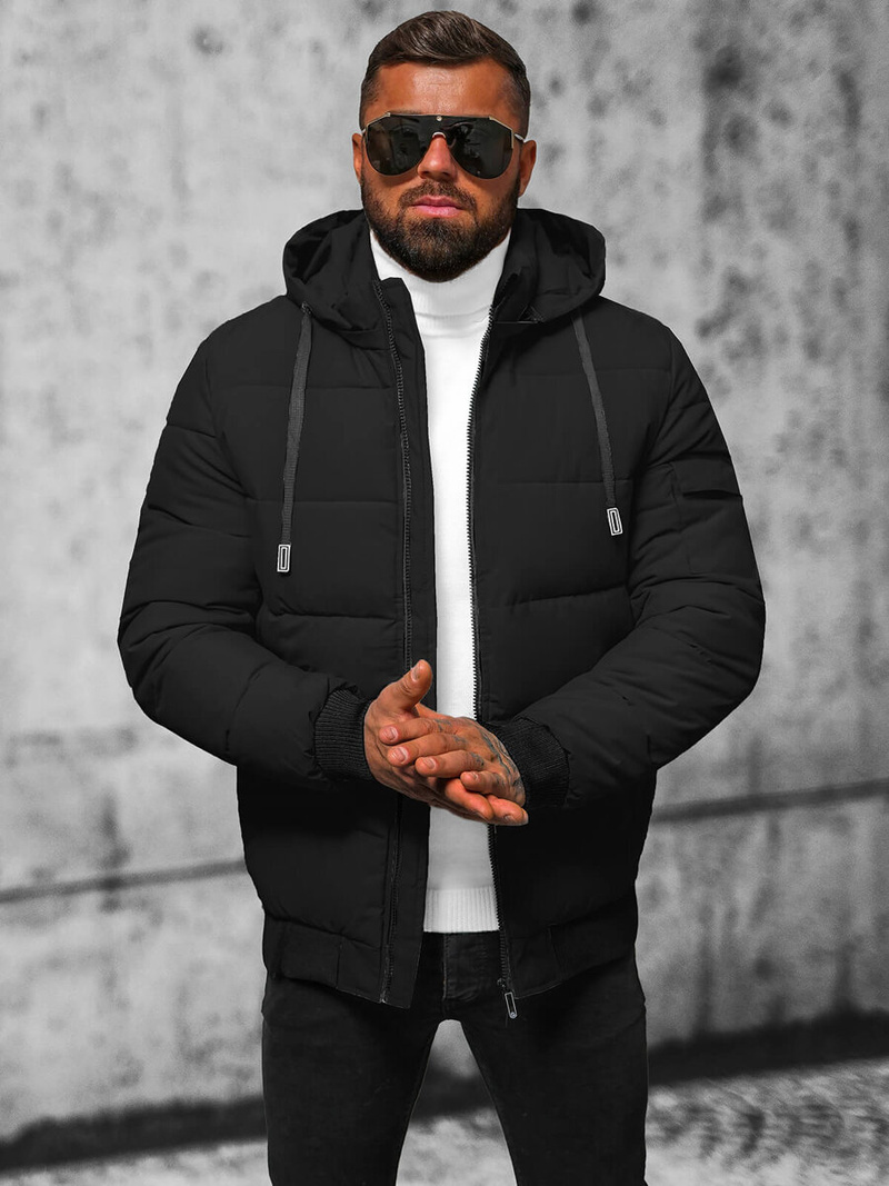 Geacă de bărbați neagră OZONEE JS/31M5006