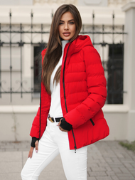 Geacă de iarnă femei roșie OZONEE JS/M769/270Z