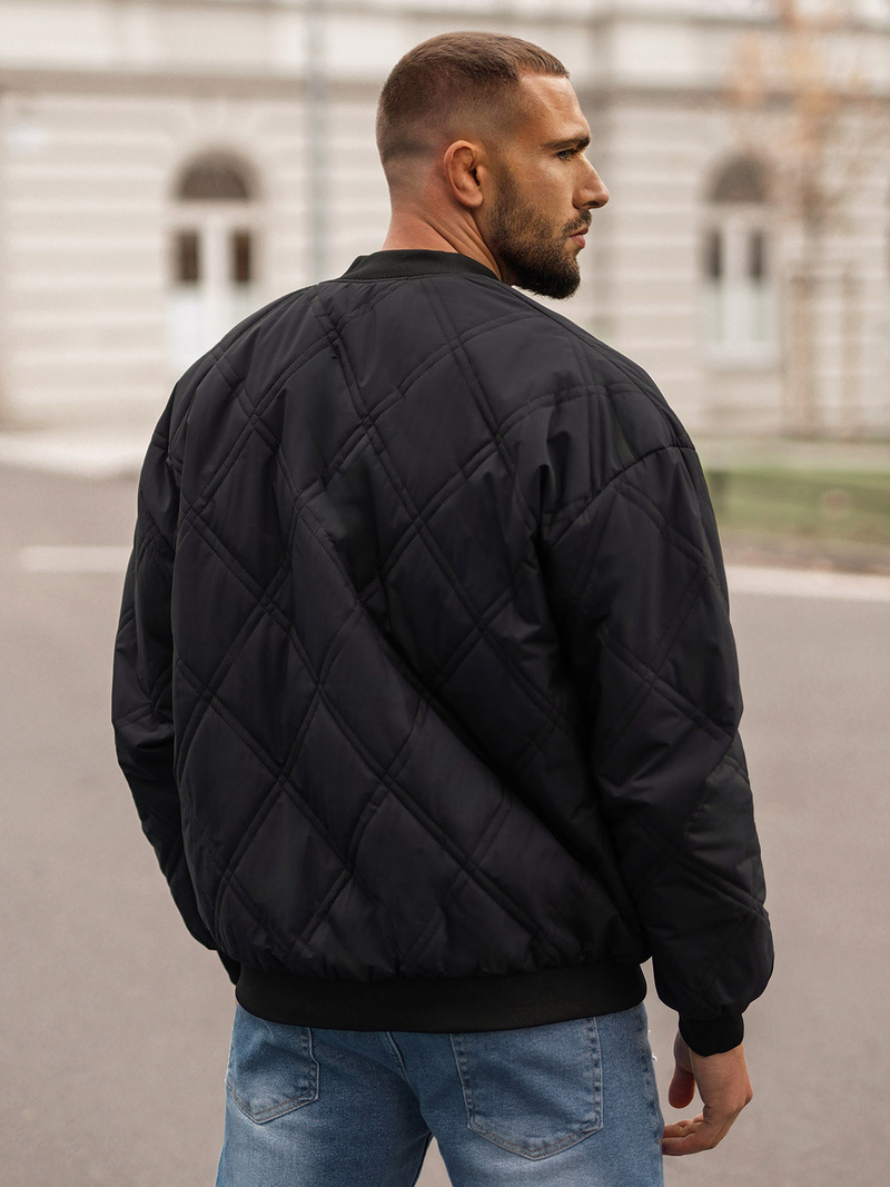 Jachetă de primăvară bărbați neagră OZONEE JS/84M3020/392Z