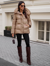 Geacă de iarnă damă camel OZONEE JS/5M3256/84