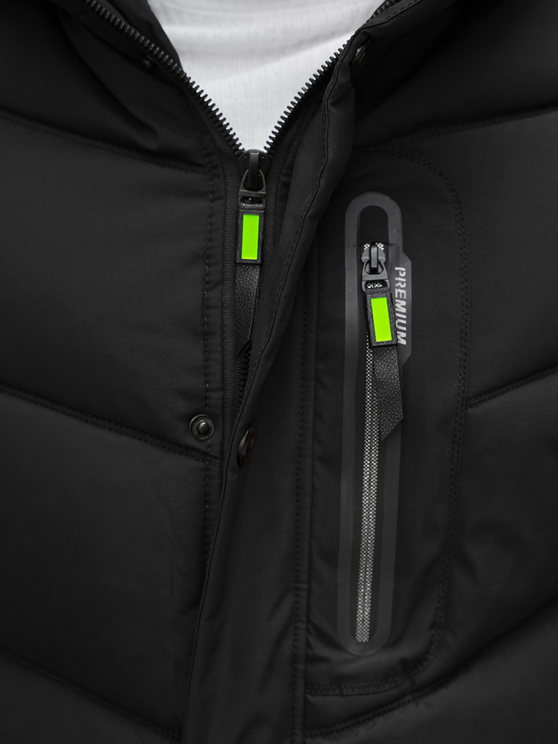 Geacă de iarnă parka bărbați neagră OZONEE JS/22M55/392