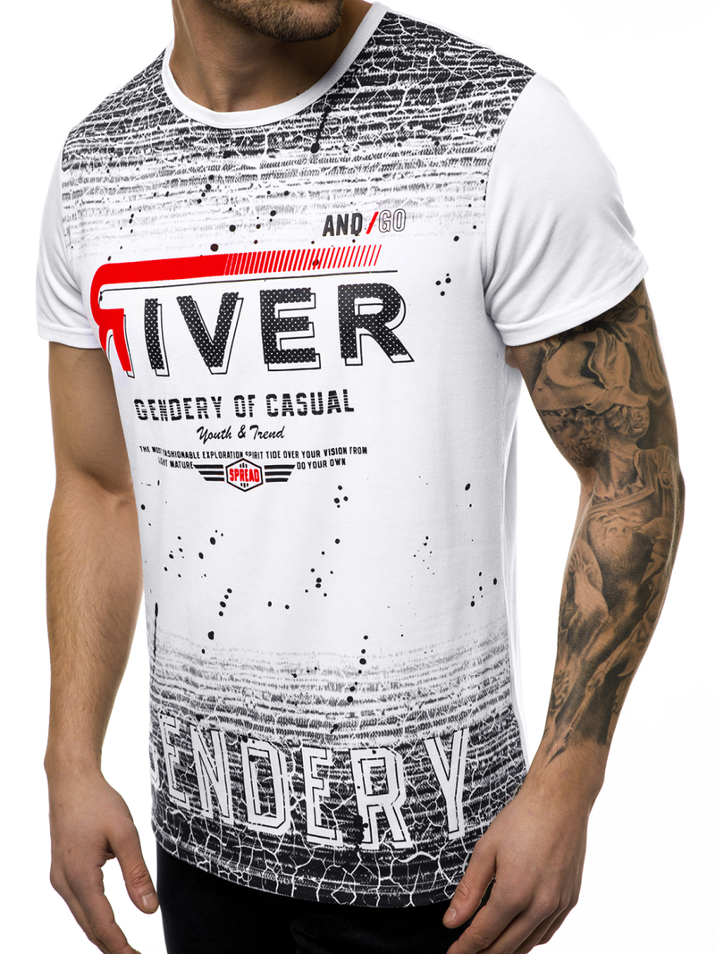 Tricou bărbați albi OZONEE JS/SS10960