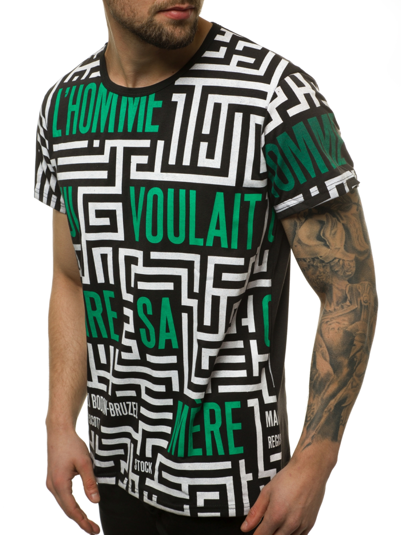 Tricou bărbați negru OZONEE JS/KS2020