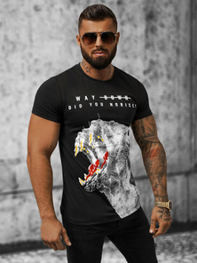 Tricou bărbați negru OZONEE O/T127/3Z
