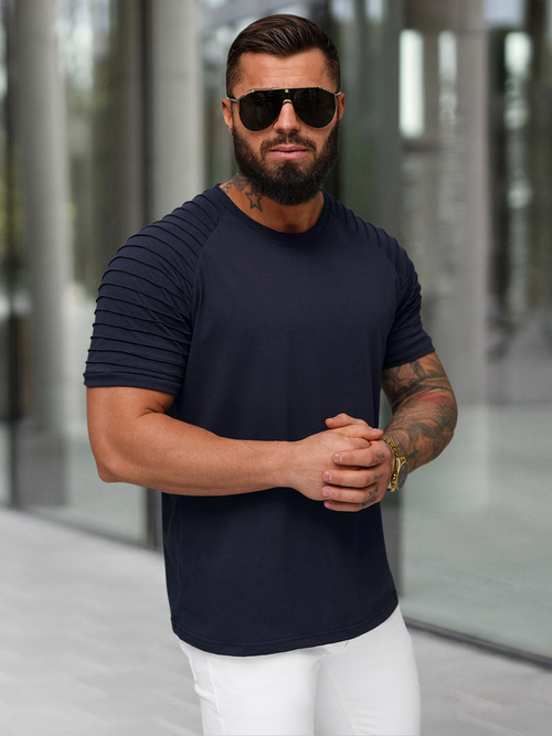 Tricou bărbați bleumarin OZONEE JS/8T88/25Z