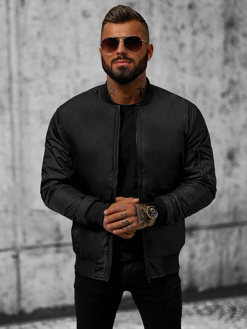 Jachetă bărbați neagră OZONEE JS/AK95Z