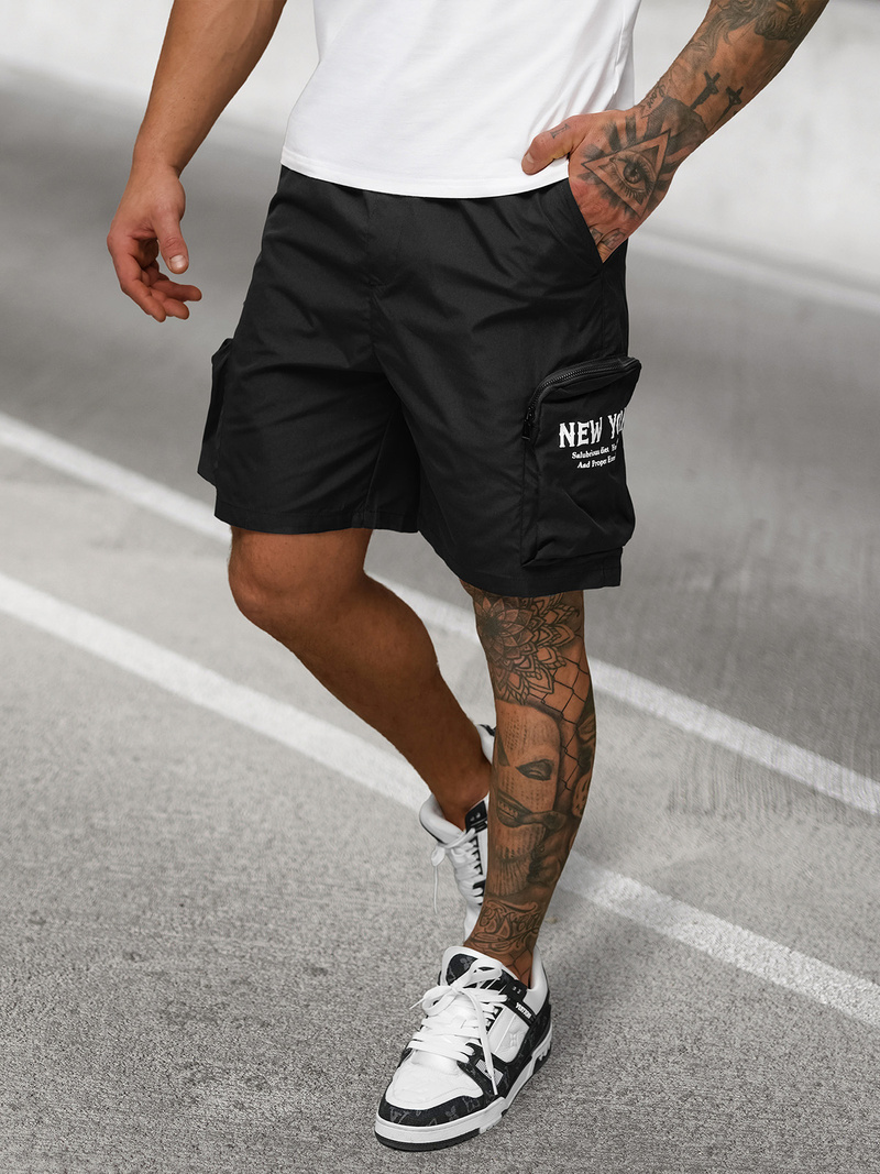 Pantaloni scurți bărbați negri OZONEE JS/27K6539/3