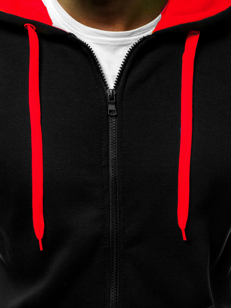 Hanorac bărbați neagră-roșie OZONEE JS/2013