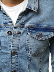 Jachetă de blugi bărbați albastră deschis OZONEE BN/6075