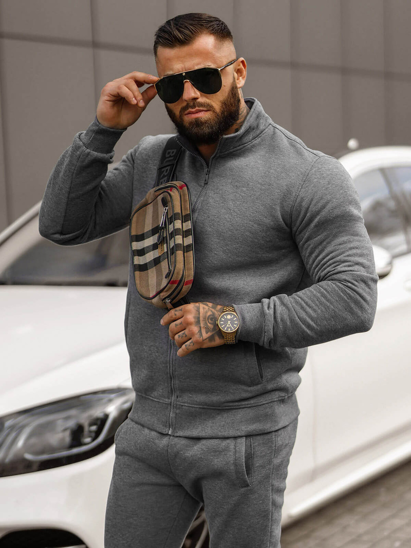 Compleu sport bărbaţi antracit OZONEE JS/68C10385/5Z