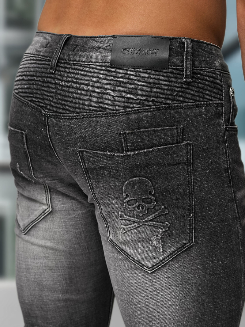 Blugi bărbaţi negri OZONEE NB/MP0070NZ