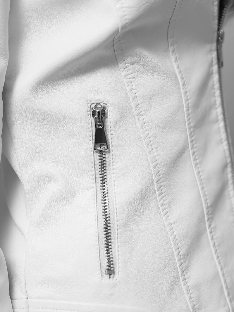 Geacă de piele pentru femei alb OZONEE JS/11Z8052