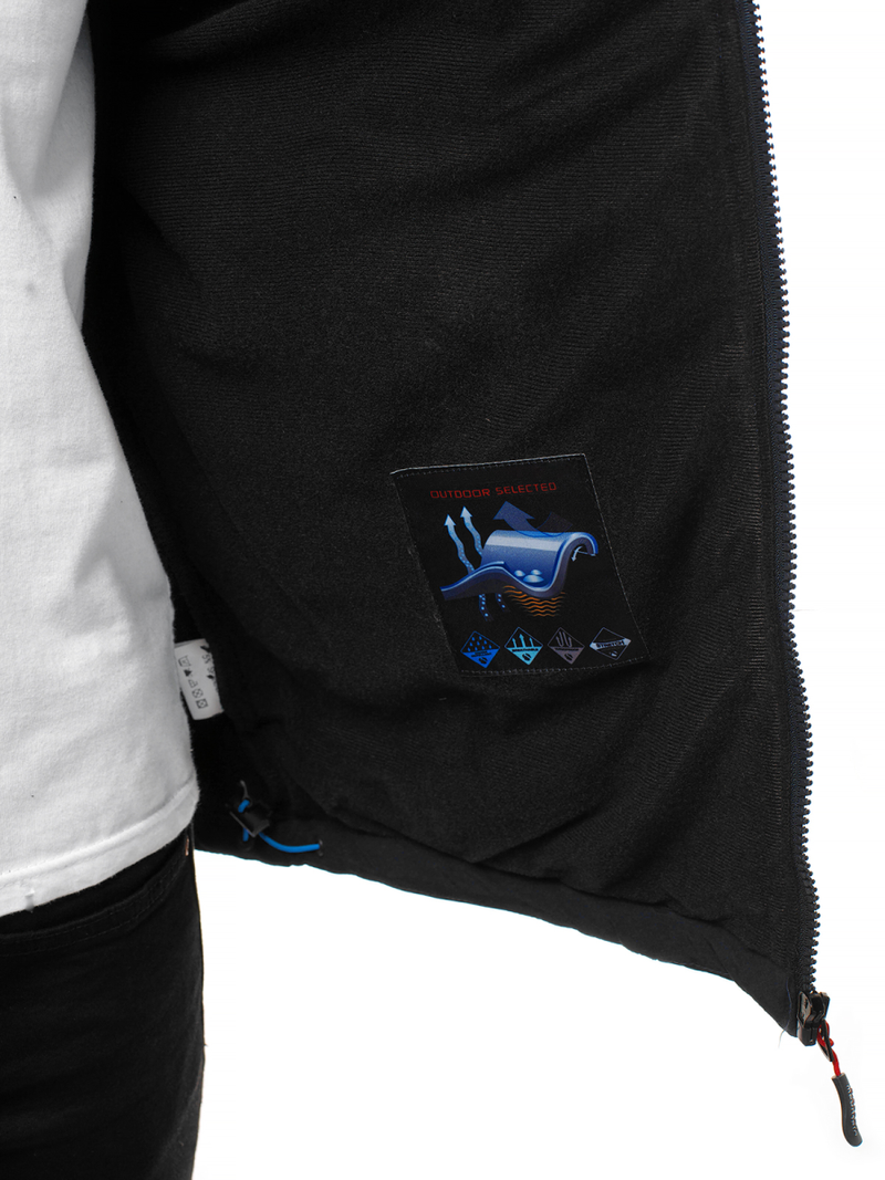 Jachetă bărbați SOFTSHELL neagră-albastră OZONEE GE/12262