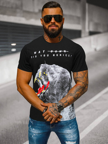 Tricou bărbați negru OZONEE O/T127/3Z