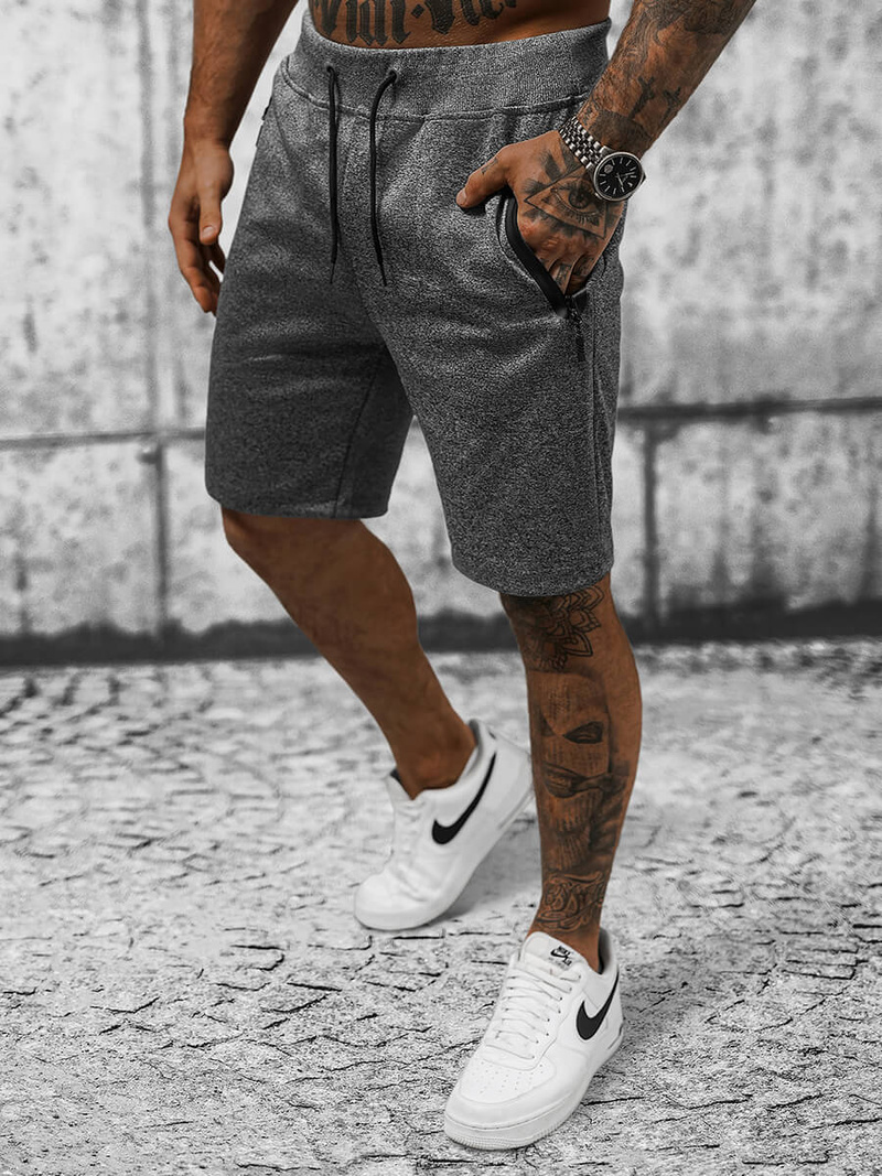 Pantaloni scurți sport bărbați antracit OZONEE JS/8K935