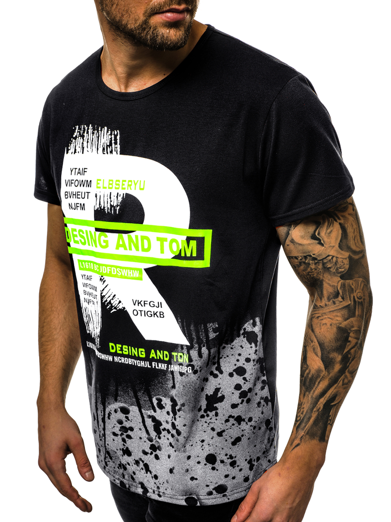 Tricou bărbați negru OZONEE JS/KS1945