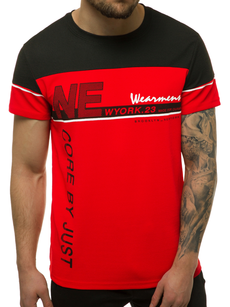 Tricou bărbați rosii OZONEE JS/SS11002