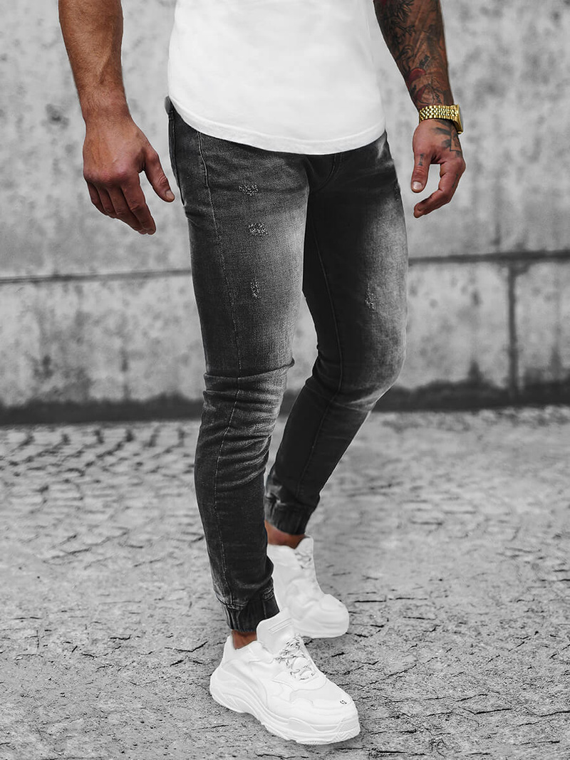 Blugi Jogger Bărbați Negri OZONEE NB/MP0053/2NZ