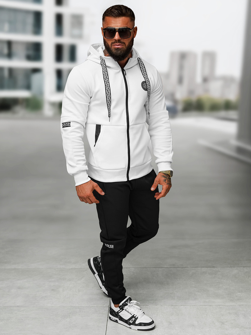 Compleu sport bărbaţi alb-negru OZONEE O/LN11887