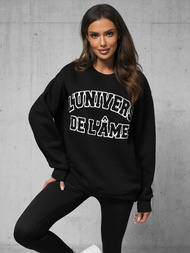 Bluză oversize neagră OZONEE O/SWE23055