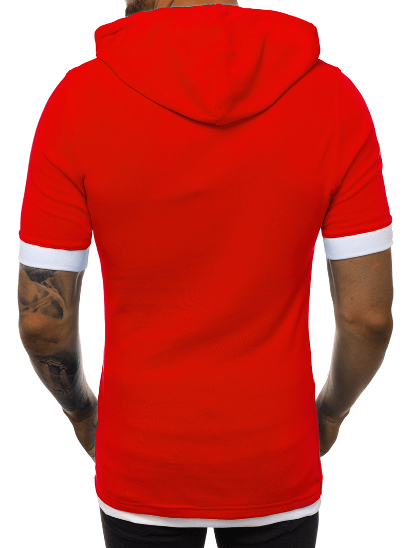Tricou cu glugă bărbați roșu OZONEE O/1273Z