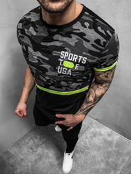 Tricou bărbați negri OZONEE JS/SS10982Z